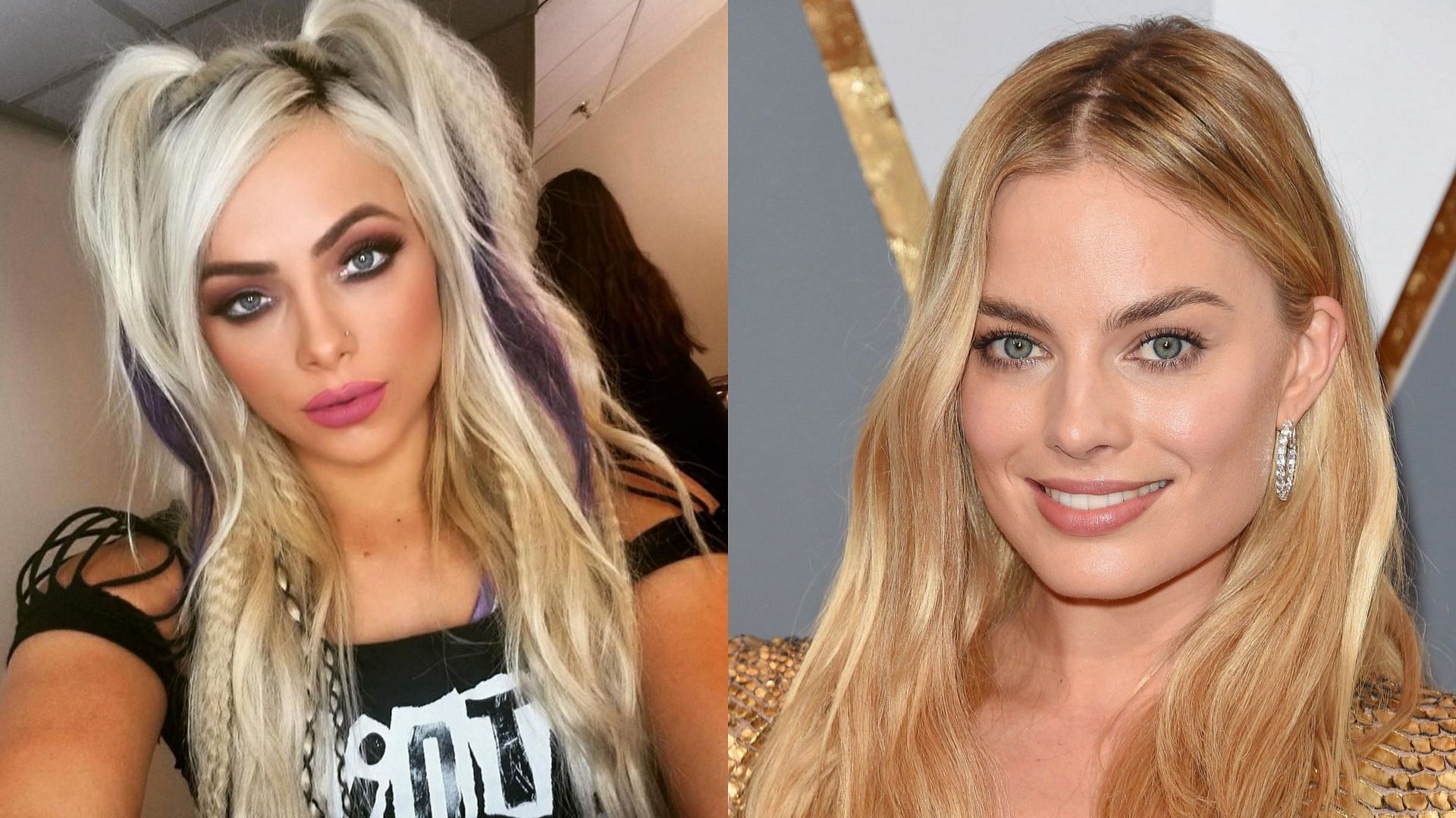 Liv Morgan (left) and Hollywood star Margot Robbie (right)