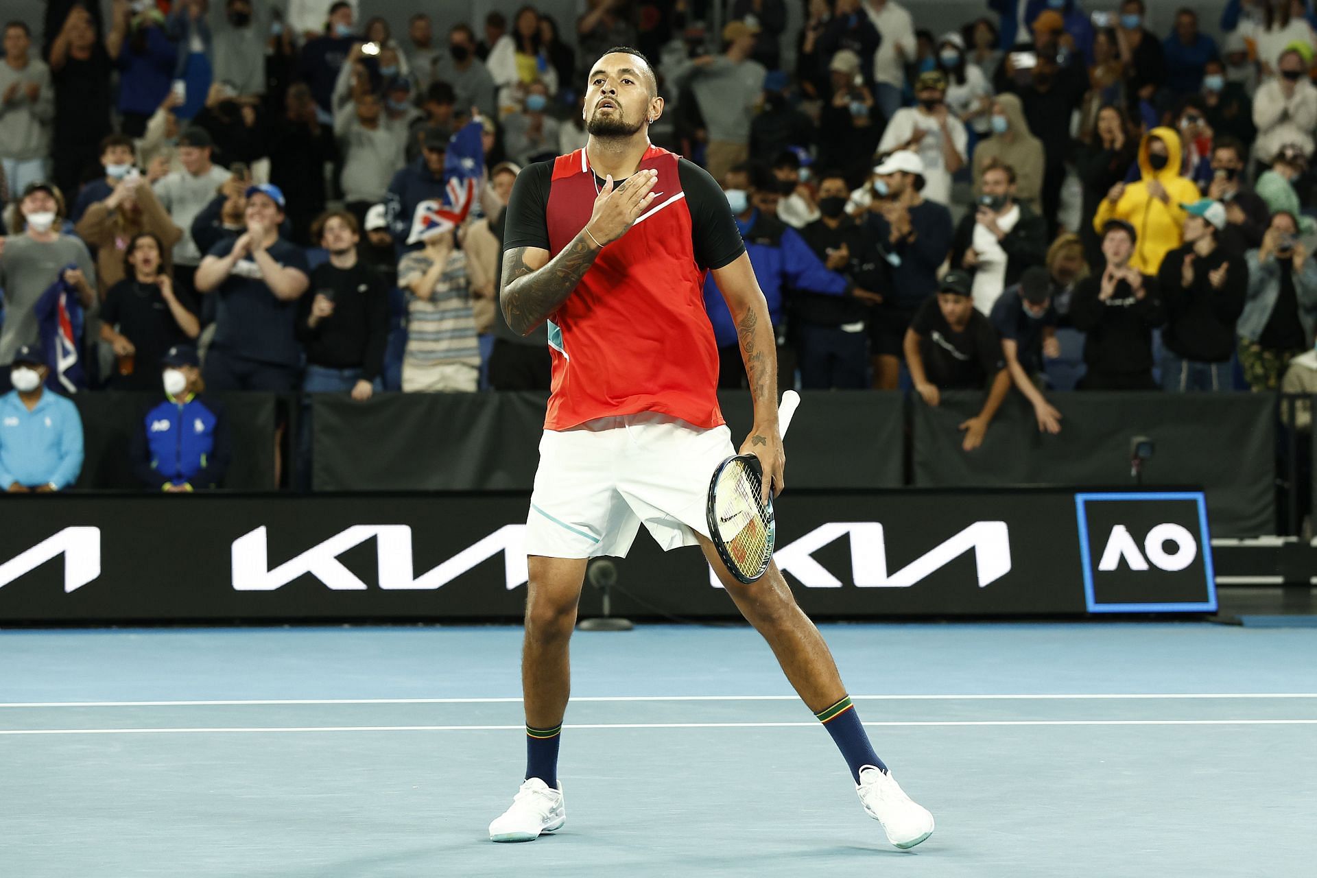 Kyrgios imitated Cristiano Ronaldo's "SIUU" celebration after his victory