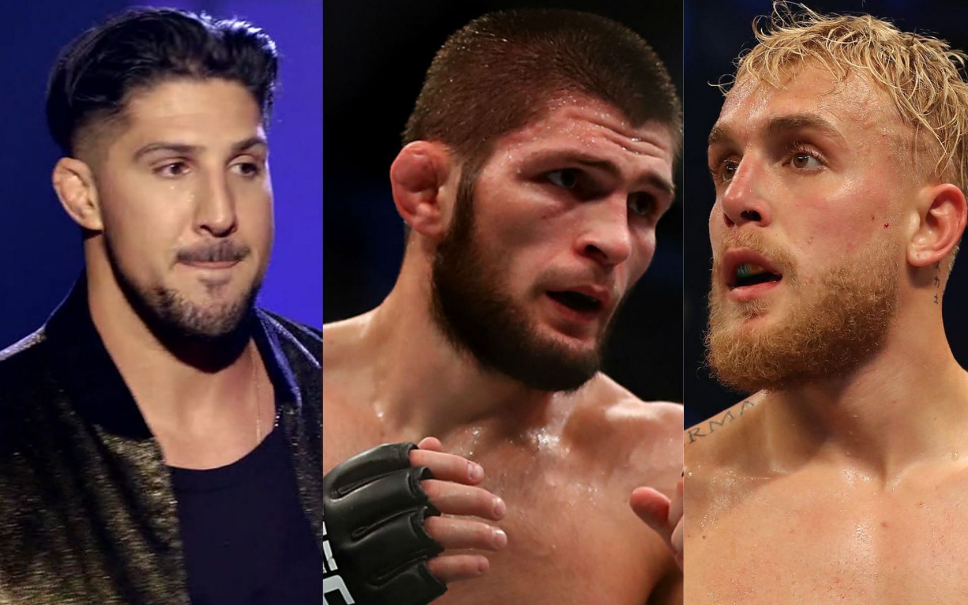 Brendan Schaub (L) Khabib Nurmagomedov(M) Jake Paul (R)