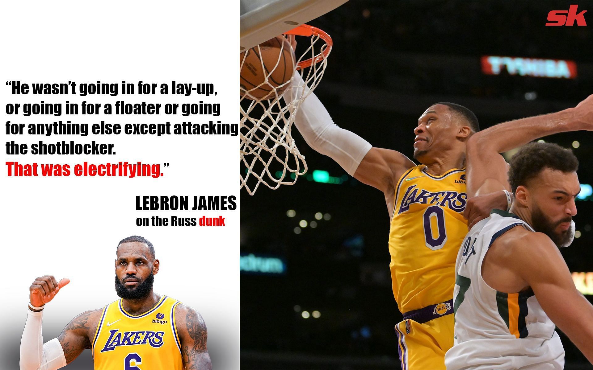 LeBron James praised Russell Westbrook&#039;s dunk
