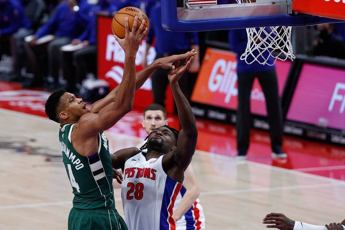 The visiting Detroit Pistons are hoping to win their first game in three tries against the defending champion Milwaukee Bucks this season.