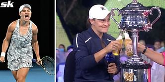 Watch: Ashleigh Barty toasts Australian Open triumph with a bottle of beer on live TV