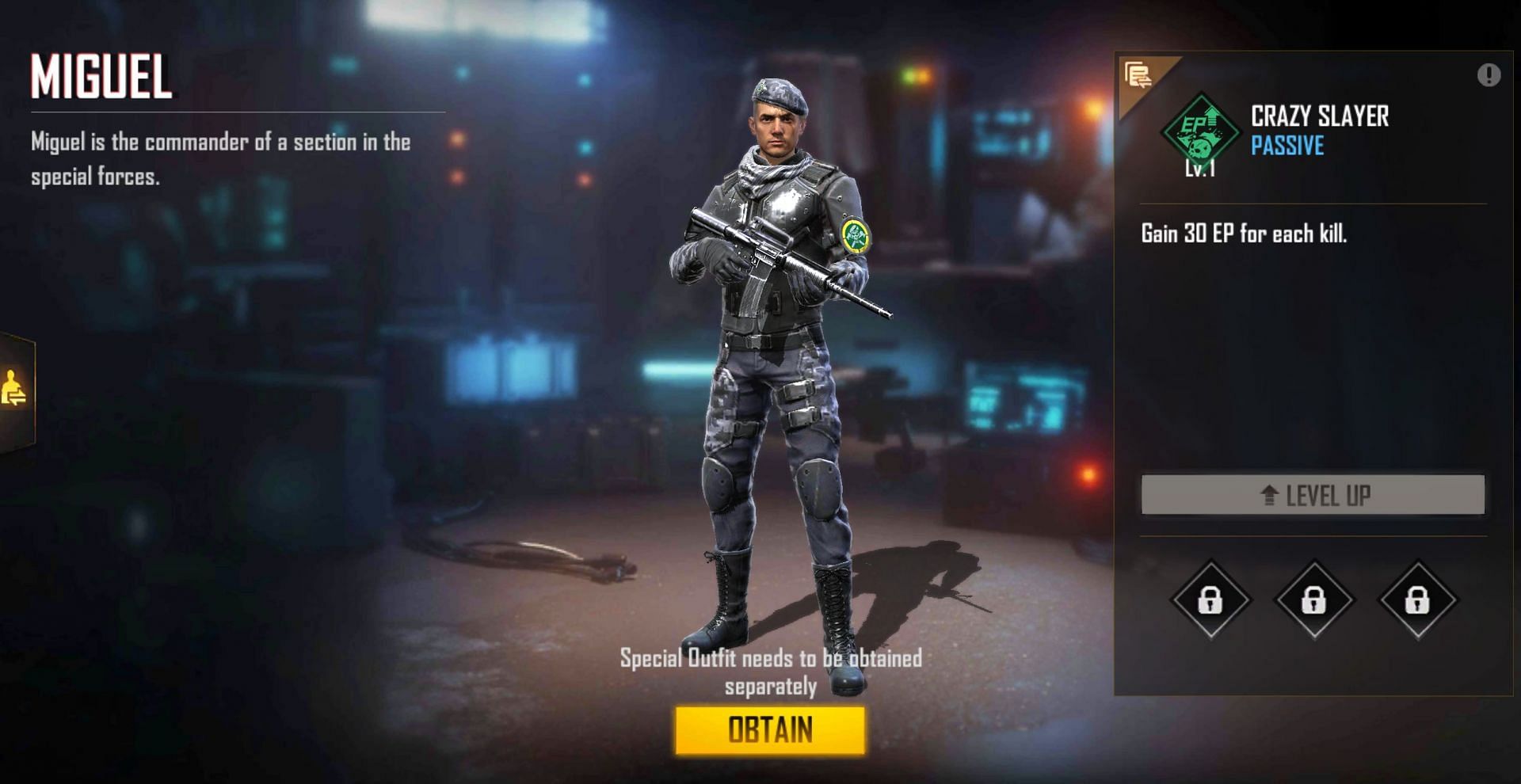 Free Fire में Miguel (Image via Garena)