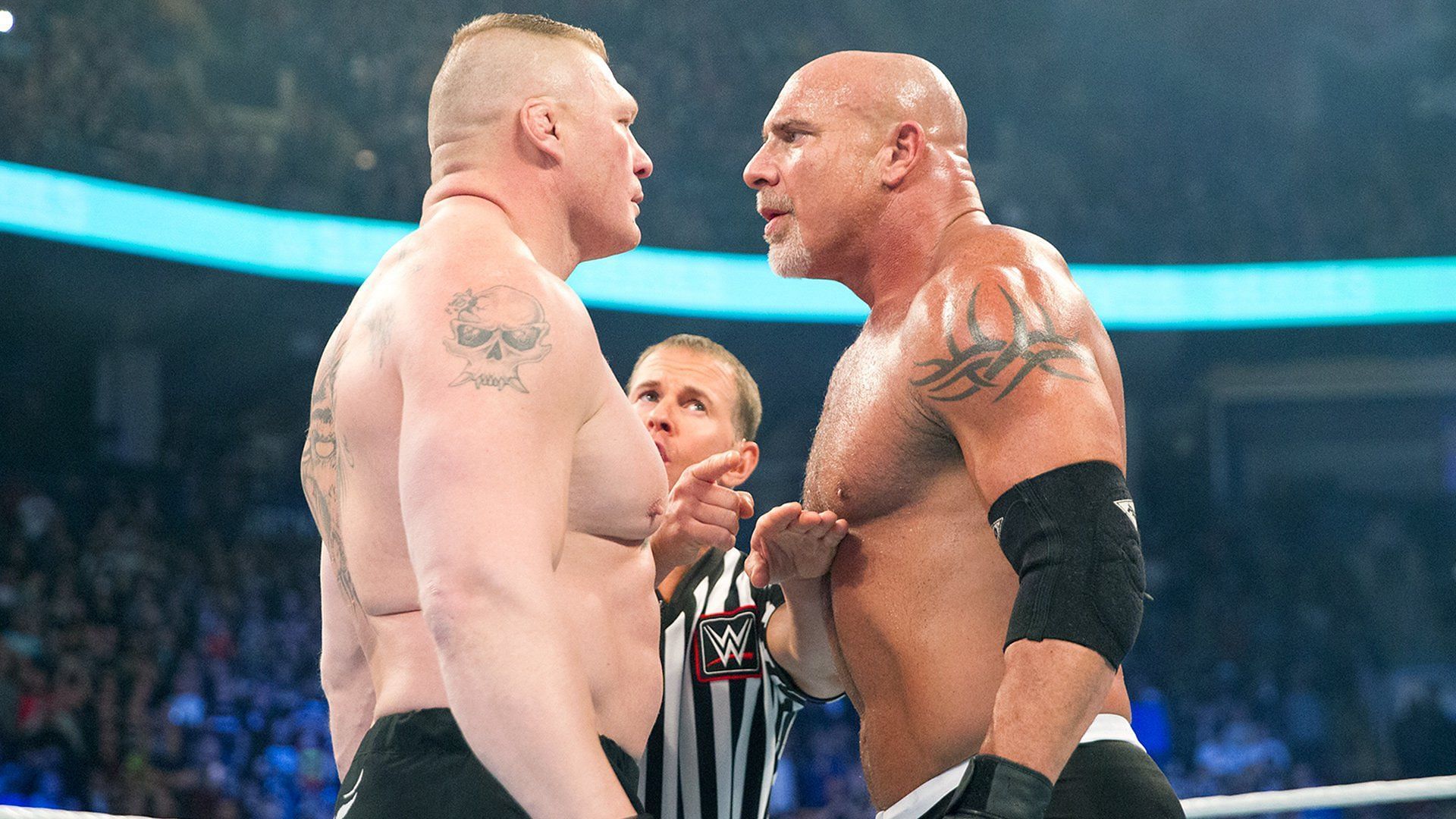 Brock Lesnar and Goldberg at Survivor Series 2017