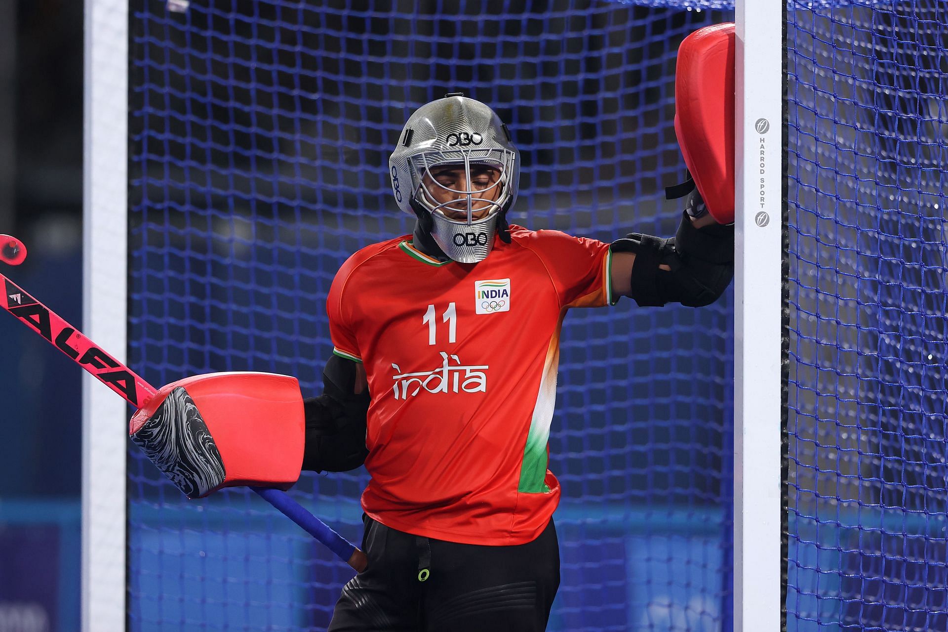 Indian goalkeeper and vice-captain Savita Punia at the Tokyo Olympics. (PC: Getty Images)