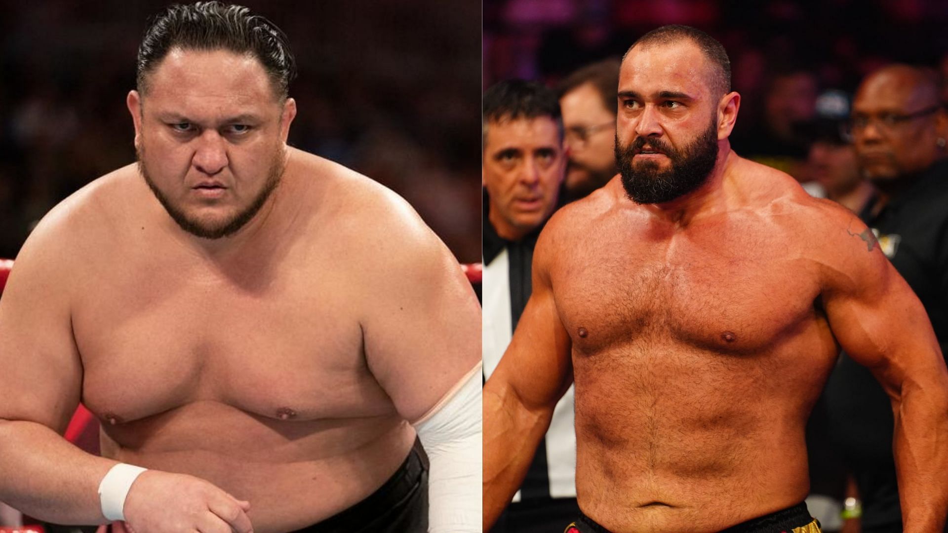 Samoa Joe (left) has faced AEW star Miro (right) in WWE