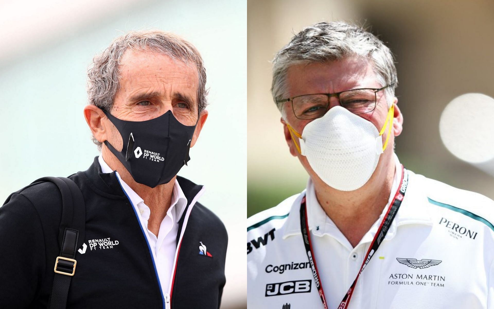 Alain Prost (left) and Otmar Szafnauer (right) (Via Getty Images, formula1.com)