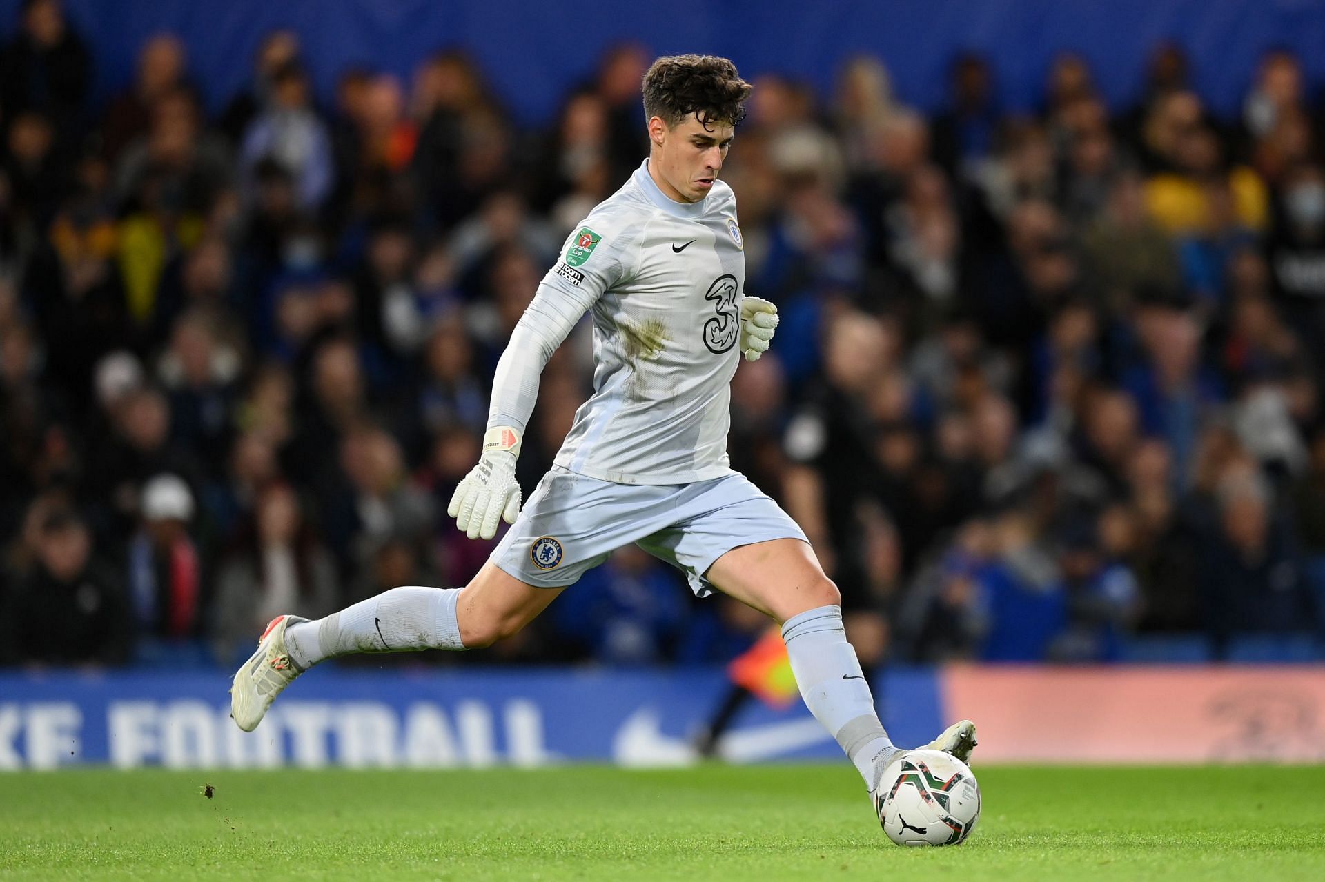 Kepa Arrizabalaga in action for Chelsea