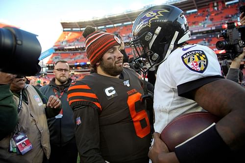 Quarterbacks Baker Mayfield and Lamar Jackson