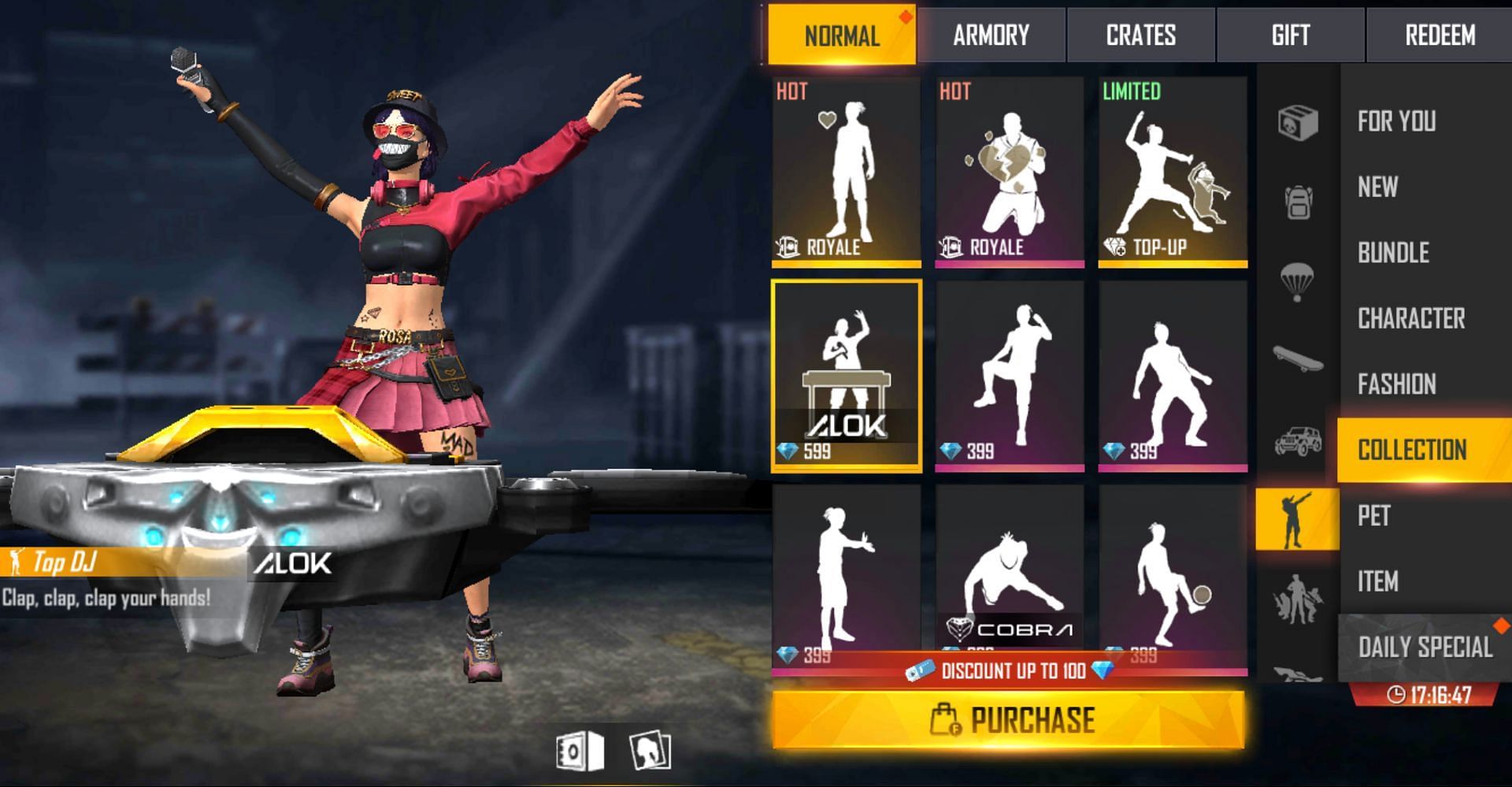 Emotes can be directly purchased through the in-game store as well (Image via Garena)