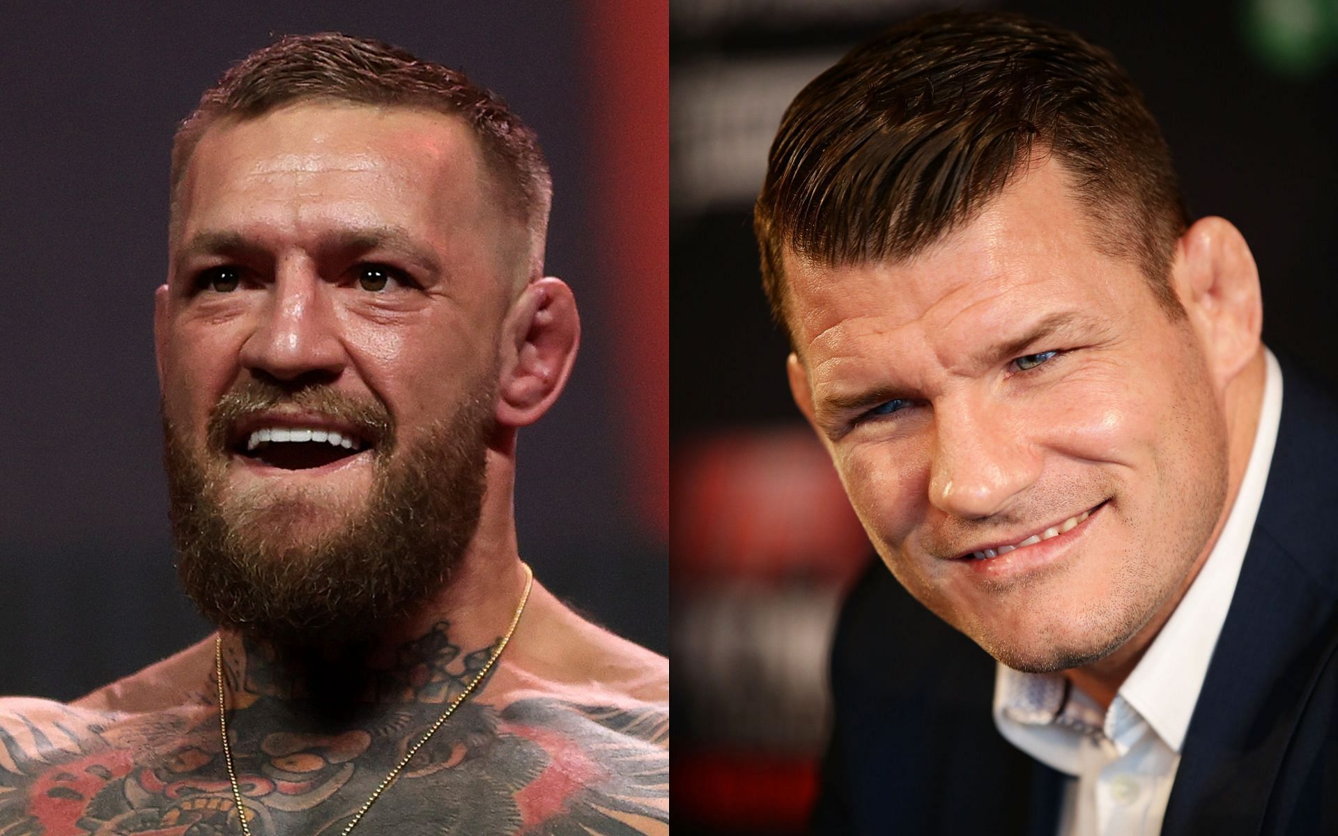 Former UFC champions Conor McGregor (left) and Michael Bisping (right)