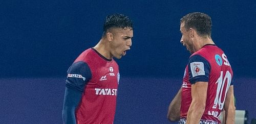 Jamshedpur FC forward Ishan Pandita celebrates his late winner against SC East Bengal. (Image Courtesy: ISL Media)