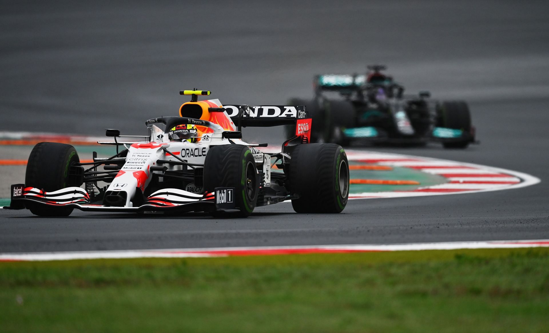 F1 Grand Prix of Turkey - Sergio Perez and Lewis Hamilton