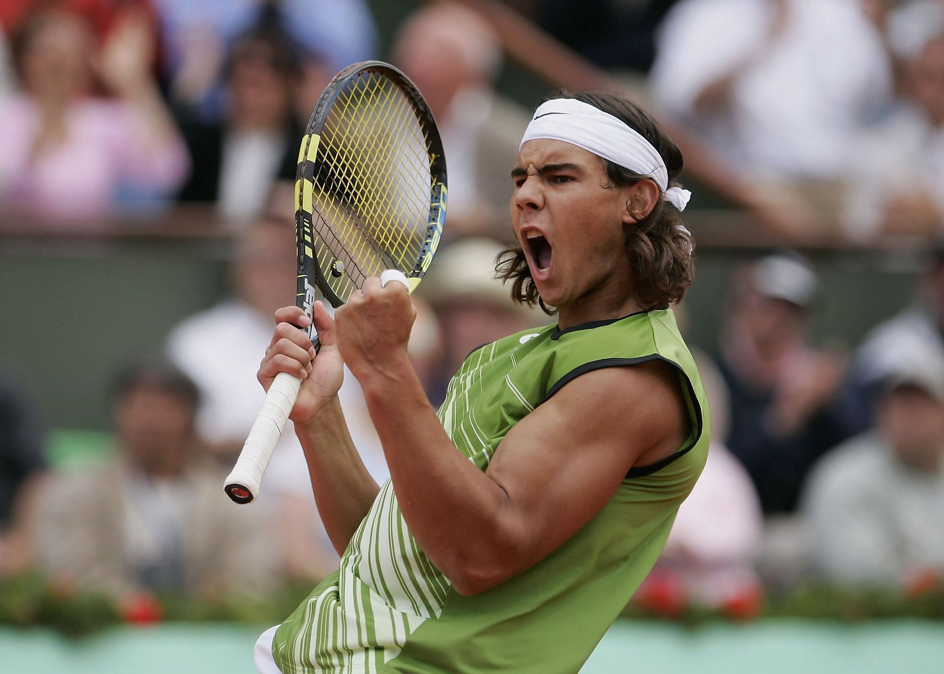 An 18-year-old Rafael Nadal at the 2005 French Open