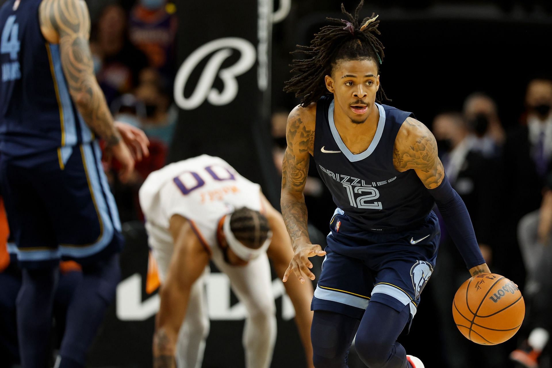 Memphis Grizzlies point guard Ja Morant with the ball in transition