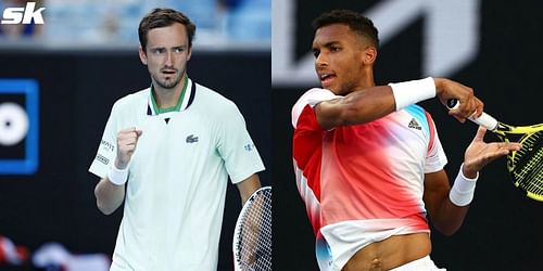 Daniil Medvedev and Felix Auger-Aliassime at the 2022 Australian Open.