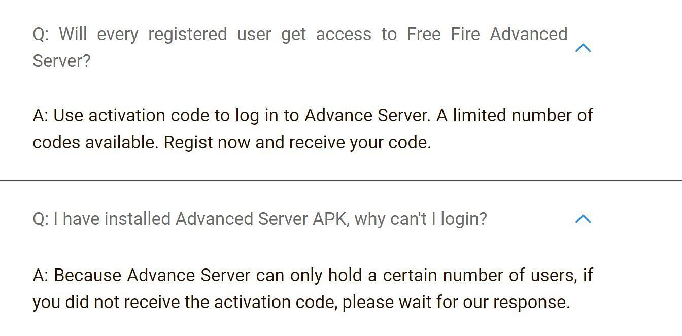 A screenshot from the FAQ (Image via Free Fire)