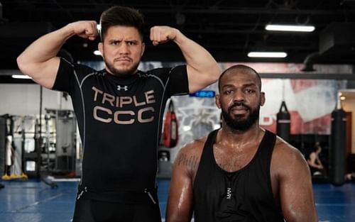 Former UFC champions Henry Cejudo (left) and Jon Jones (right) training together [Image Credit: via @henry_cejudo on Instagram]