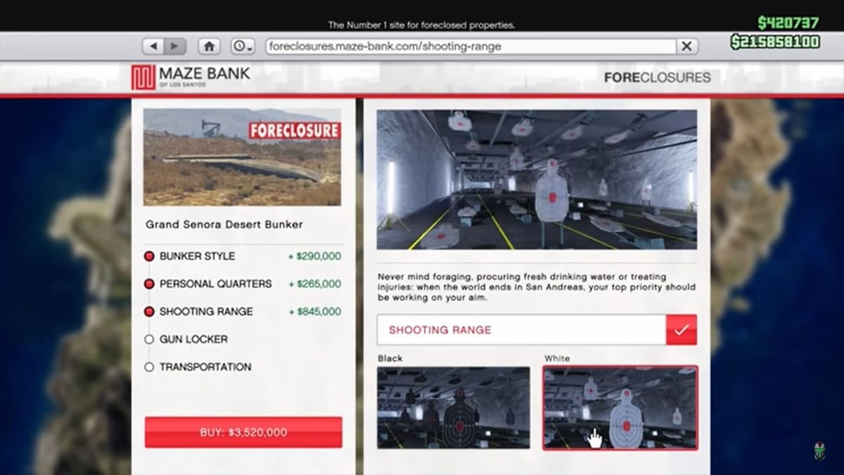 List of all Bunker Shooting Range challenges in GTA Online