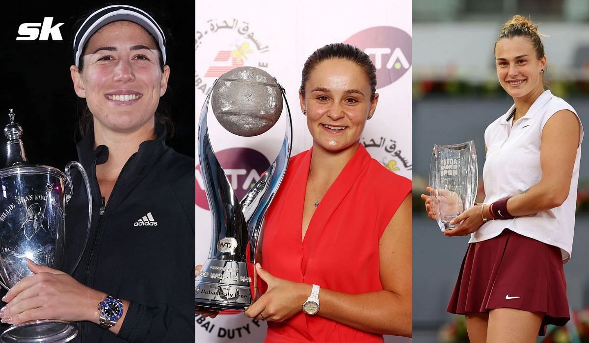 (L-R): Garbine Muguruza, Ashleigh Barty and Aryna Sabalenka