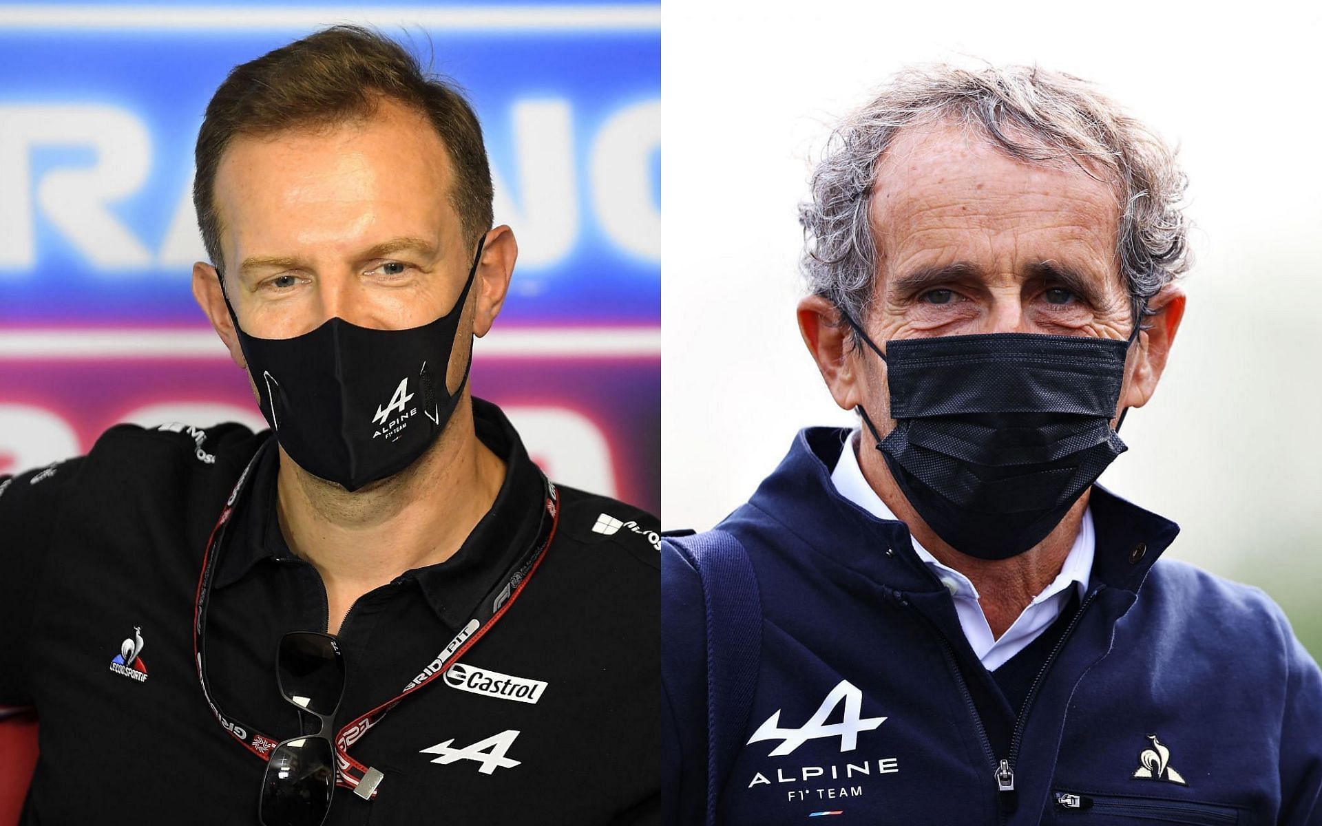 Alain Prost (right) has accused Alpine F1 CEO Laurent Rossi (left) of jealousy