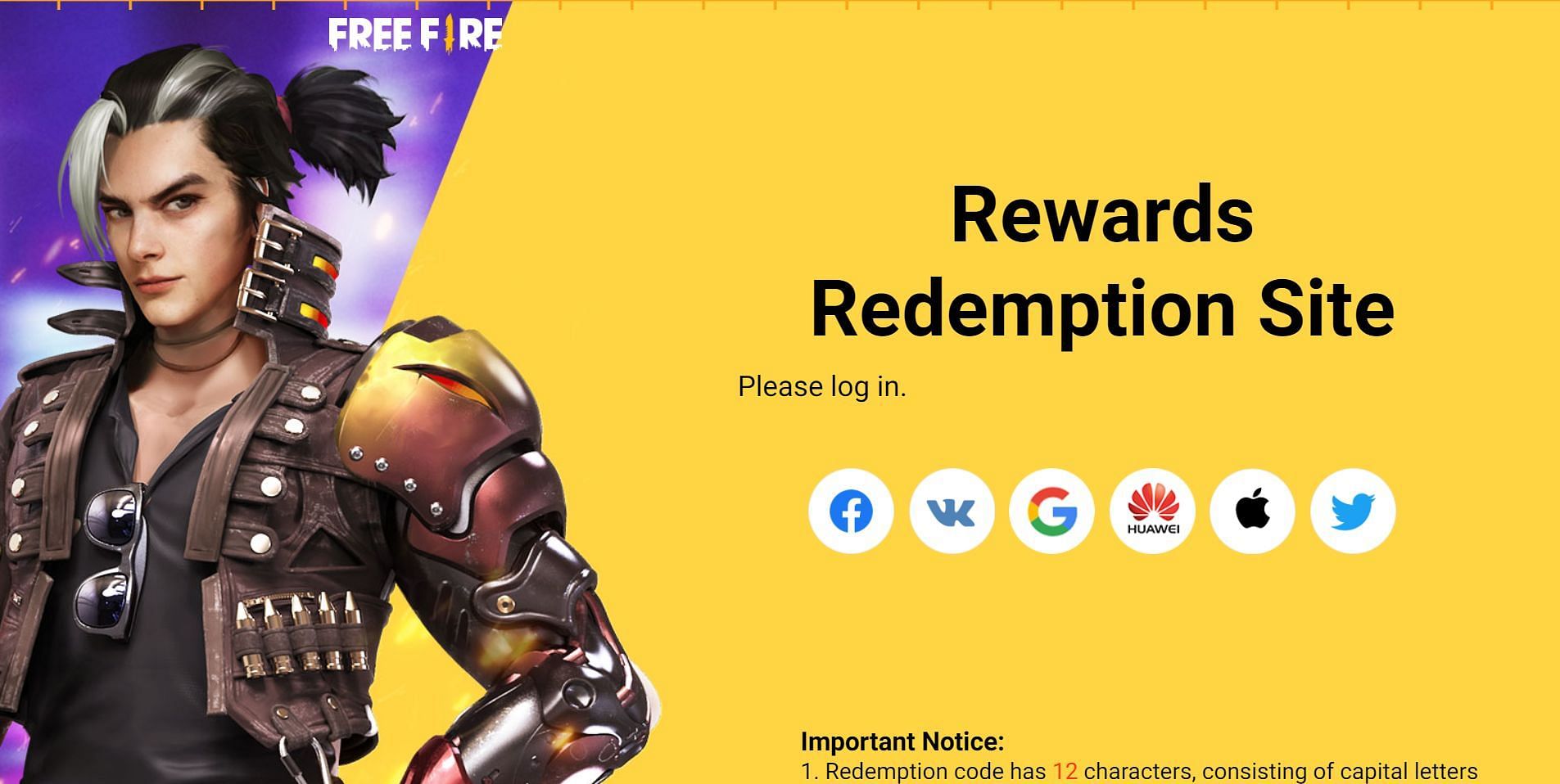 Rewards Redemption Site of the game needs to be used by the players (Image via Free Fire)