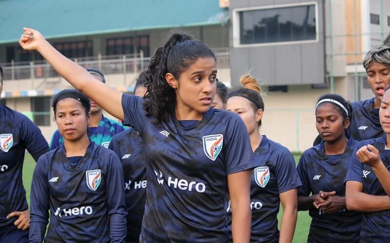 Dalima Chhibber is now an experienced figure in the dressing room (PC: AIFF)