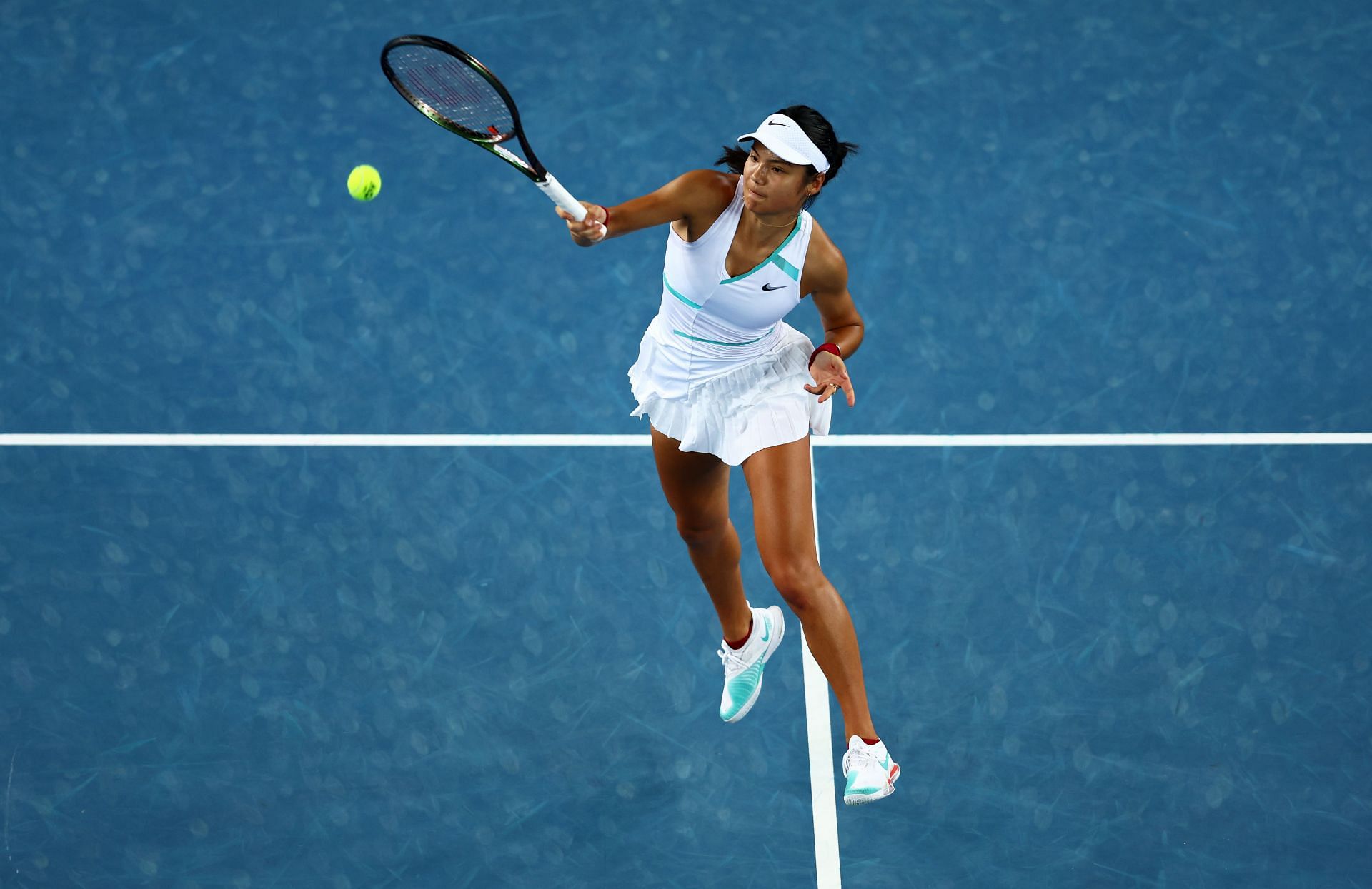 Emma Raducanu in action against Sloane Stephens at the 2022 Australian Open