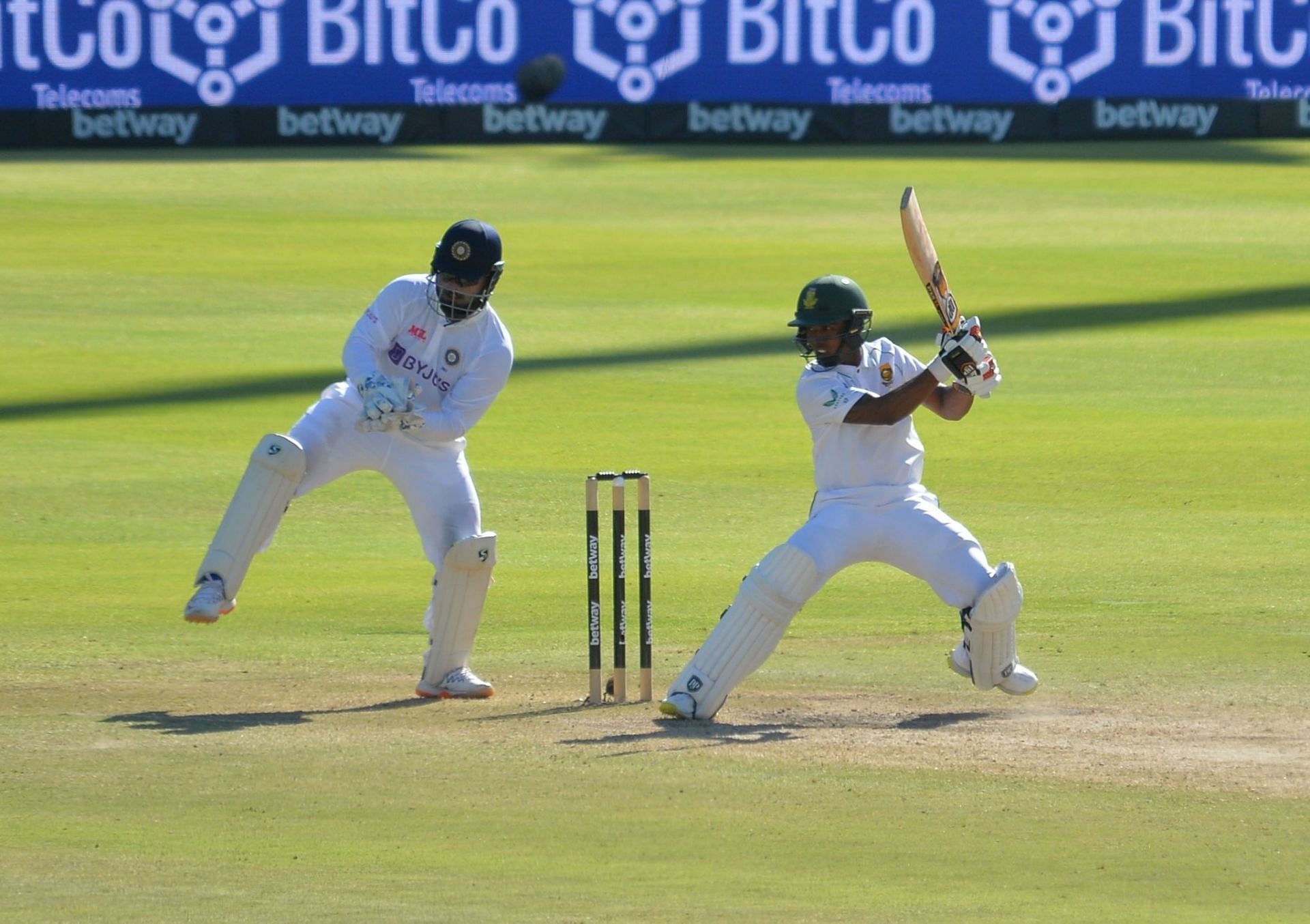 Keegan Petersen batting during the Cape Town Test. Pic: Getty Images