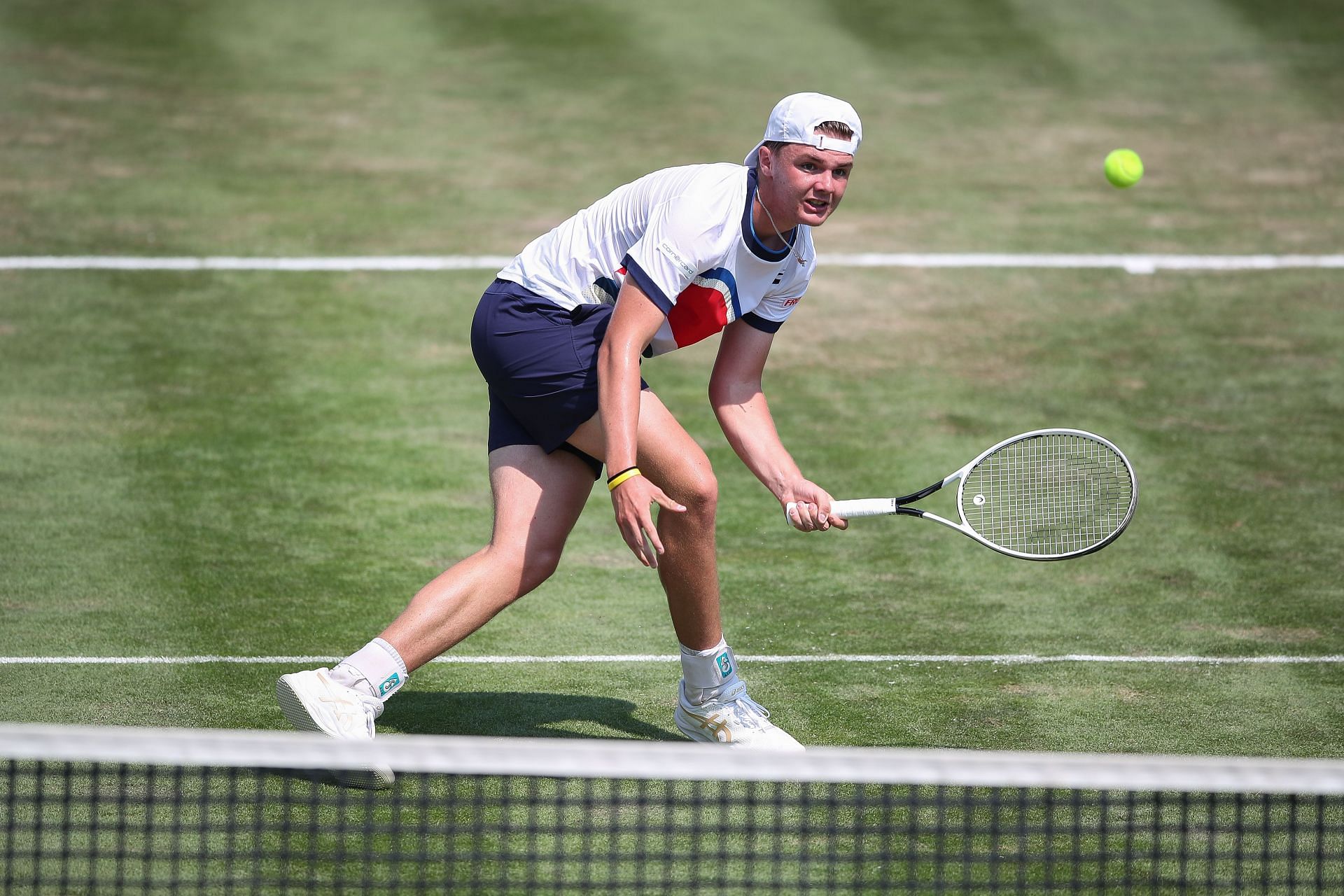 Dominic Stricker in action at the Mercedes Cup in Stuttgart last year