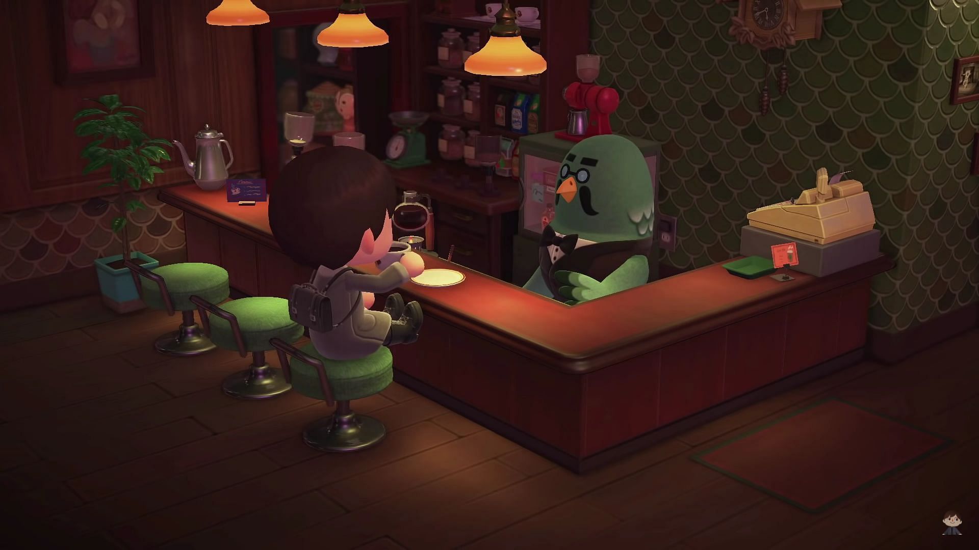 Players can only be customers at The Roost in New Horizons (Image via Crossing Channel/YouTube)