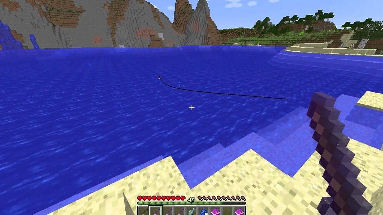 حظ البحر على صنارة الصيد (الصورة من Minecraft)