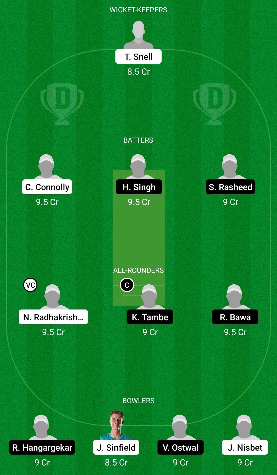 Dream11 Team for Australia Under-19 vs India Under-19 - ICC Under-19 World Cup 2022 Warm-up Match.