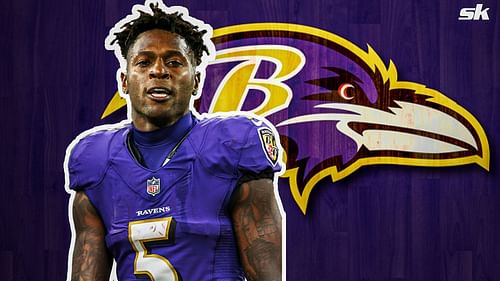 Wide Receiver Antonio Brown in a Baltimore Ravens uniform