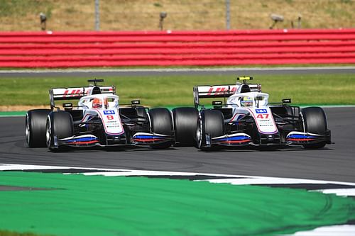 F1 Grand Prix of Great Britain - The two Haas cars battle it out at Silverstone