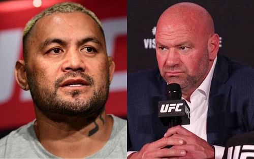 Mark Hunt (left) and Dana White (right)