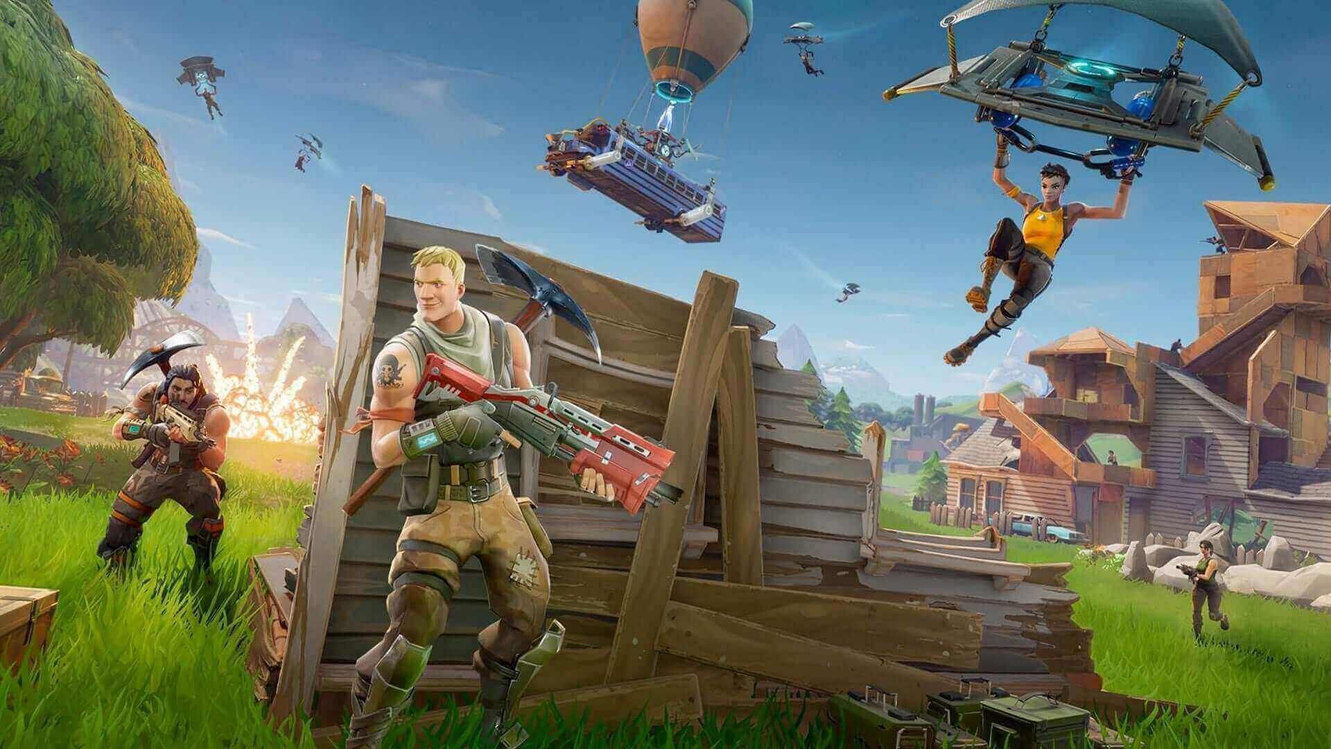 This background was one of the first that players could equip from Fortnite&#039;s early days (Image via Epic Games)
