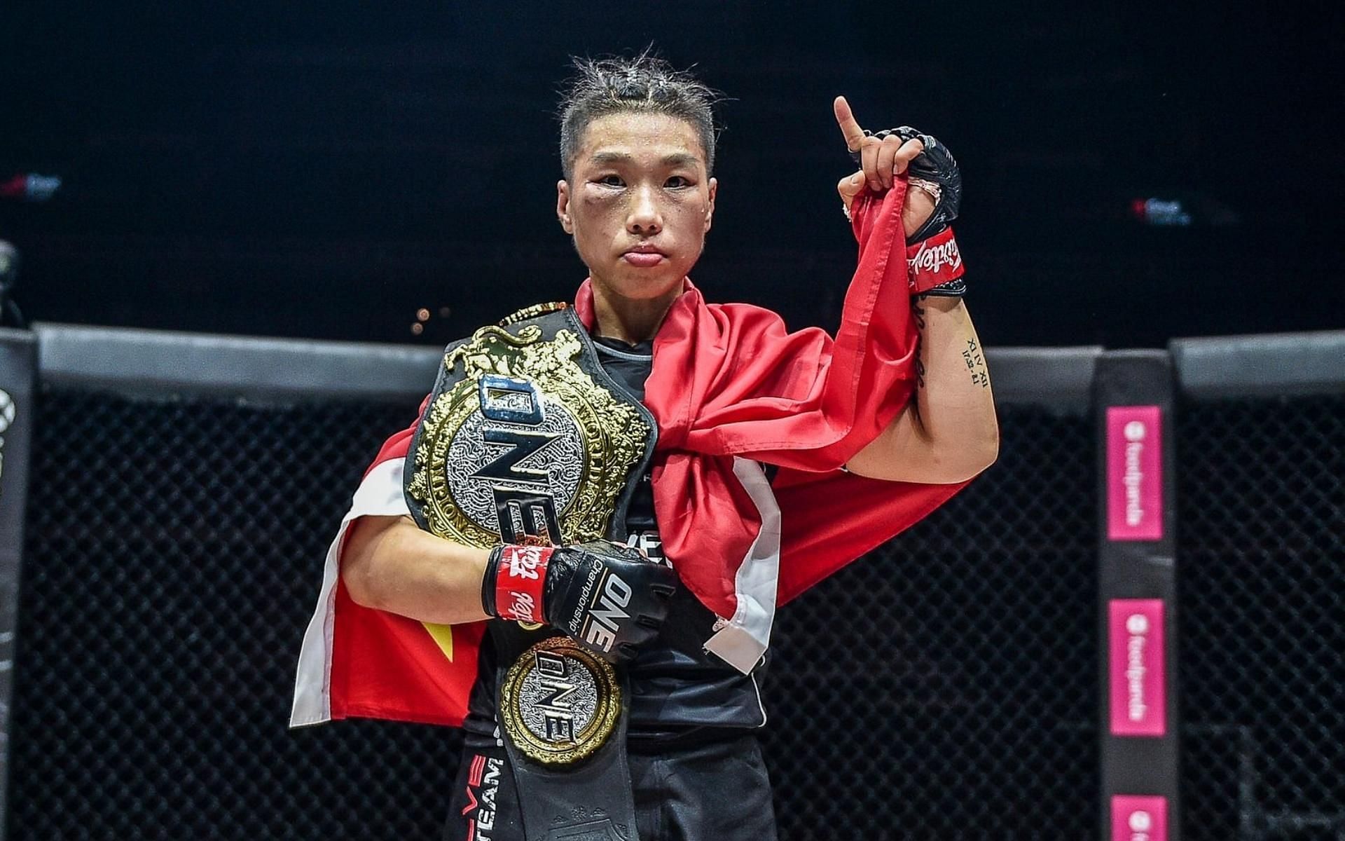 ONE Championship strawweight world champion Xiong Jing Nan will return in the main event of ONE: Heavy Hitters. (Image courtesy of ONE Championship)