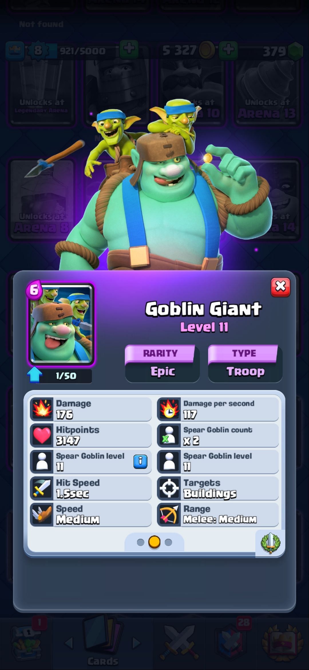 The Goblin Giant card (Image via Sportskeeda)