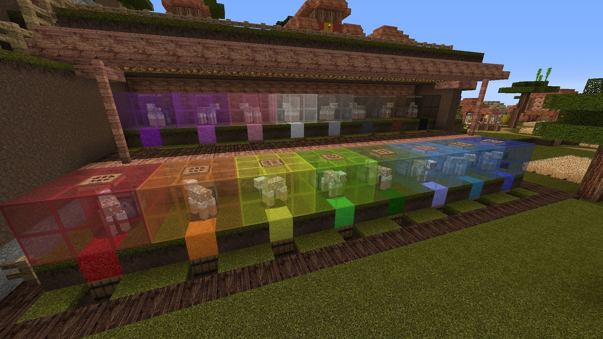 Wool farms are one of the most useful in the game (Image via Minecraft)