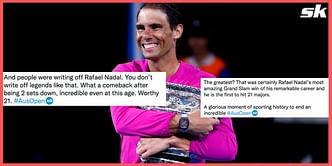 Twitter reacts to Rafael Nadal's historic 21st Grand Slam title