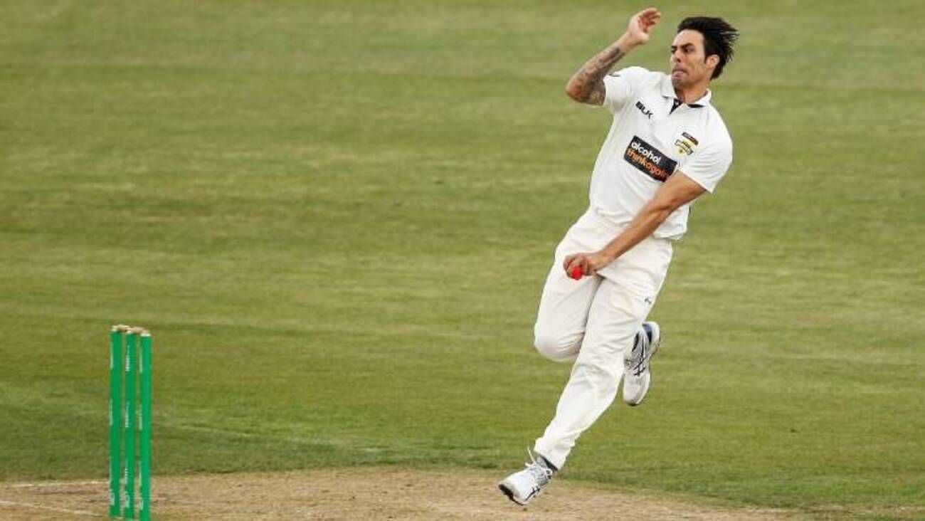 Mitchell Johnson&#039;s delayed arm action often caught batters unawares.