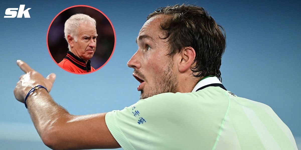 John McEnroe (L) and Daniil Medvedev (R)