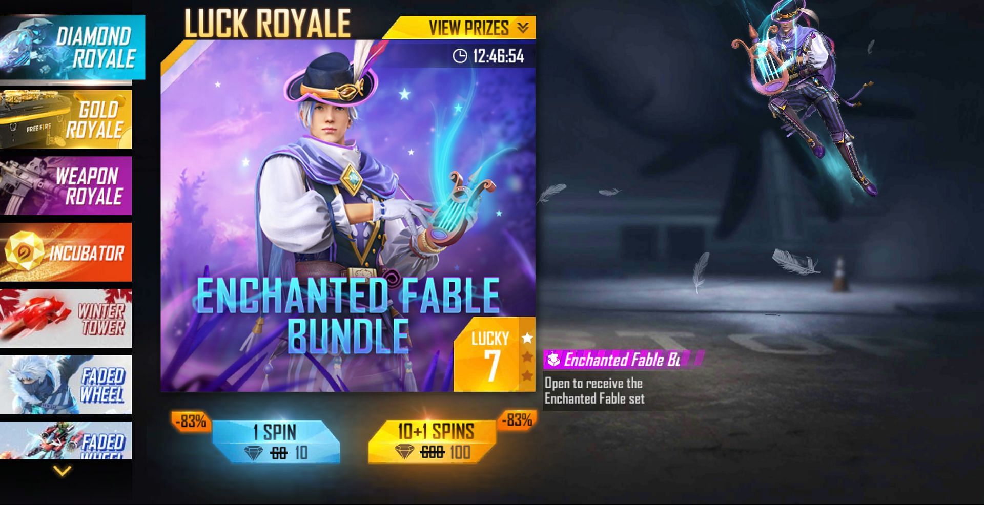 Spins are discounted, and users can spend their diamonds (Image via Free Fire)