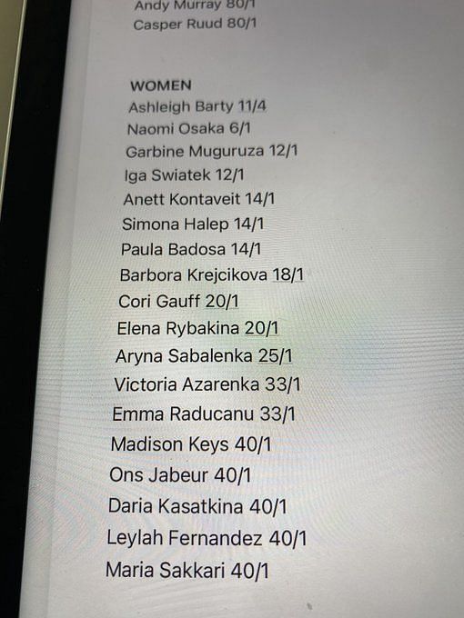 Australian Open 22 Women S Singles Winner Odds Ashleigh Barty Is The Clear Favorite Followed By Naomi Osaka