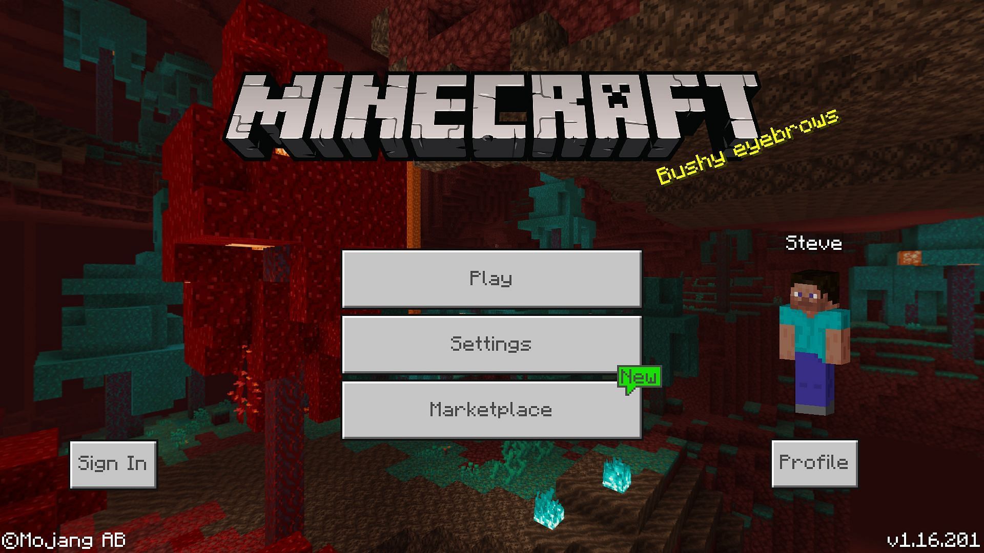 The Bedrock Edition menu (Image via Minecraft)