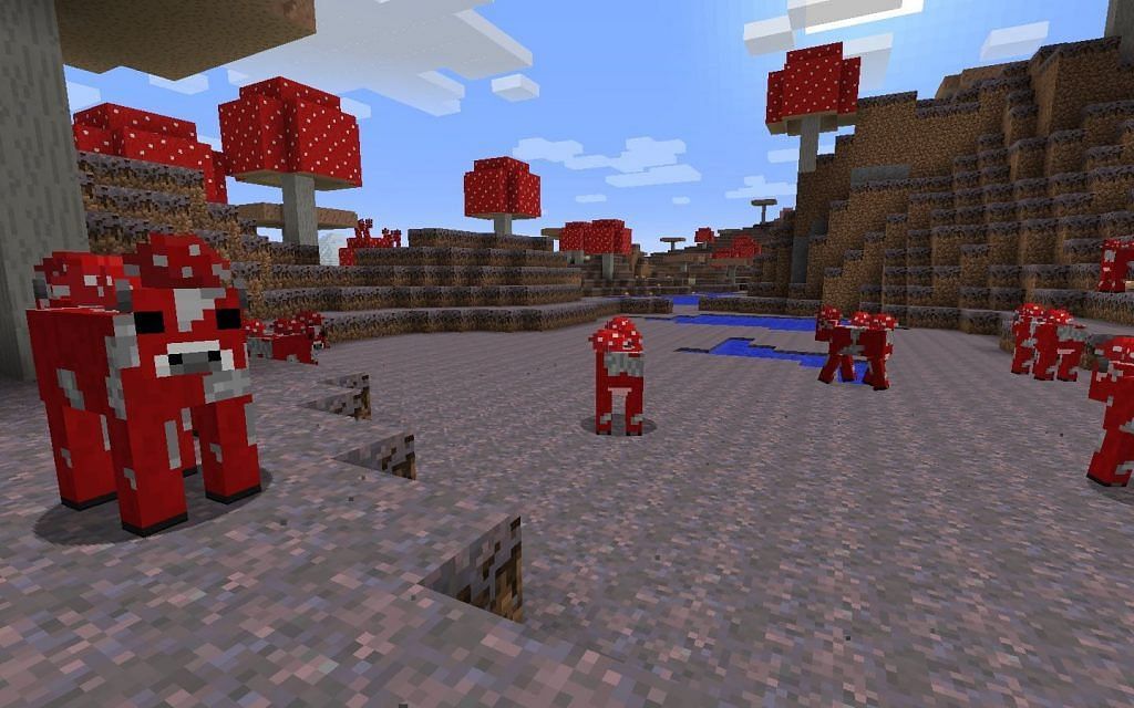 Mooshrooms (Image via Minecraft Seed HQ)