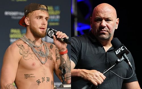 Jake Paul (left); Dana White (right)