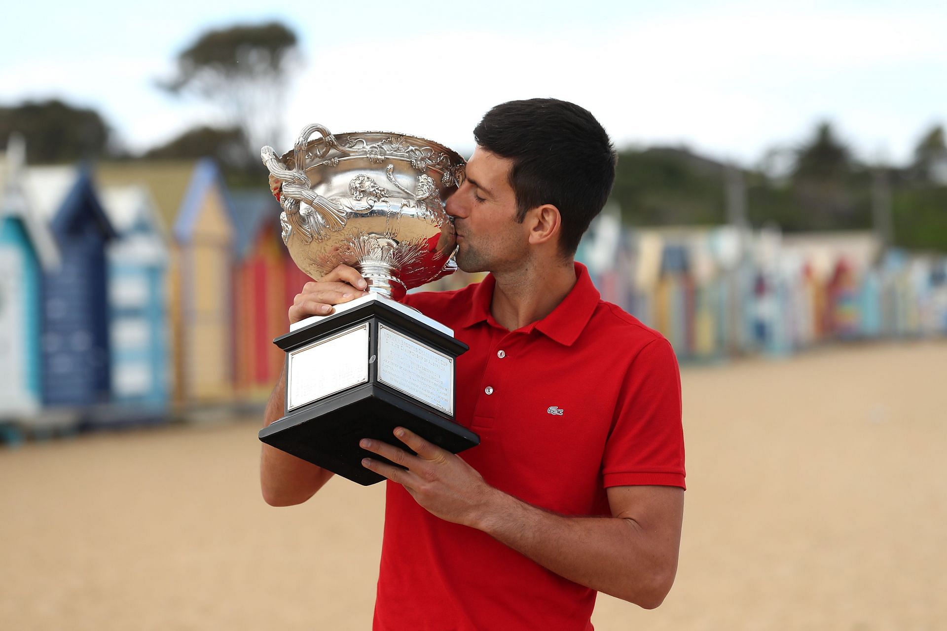 Novak Djokovic with the 2021 Australian Open