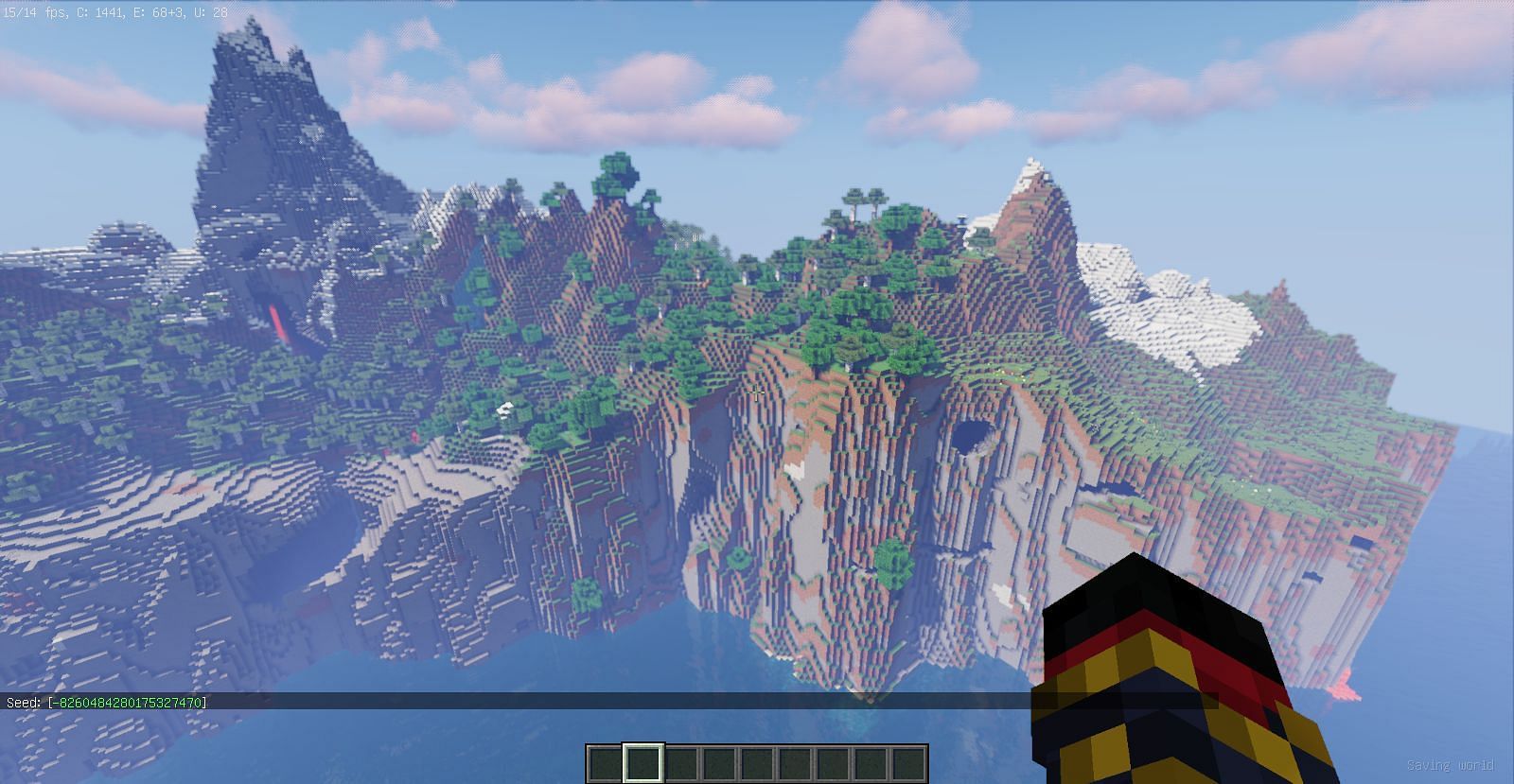 EThis seed contains some magnificent cliff faces (Image via Mojang/ Reddit/u/IvanTh33Terribl)